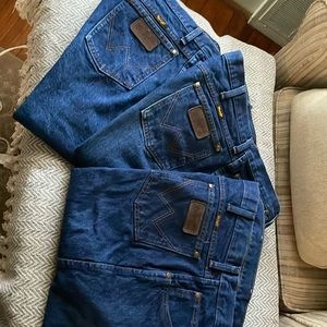 WRANGLER 36MWZ MENS Jeans 3 Pairs 36x34L Like New!